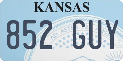 KS license plate 852GUY