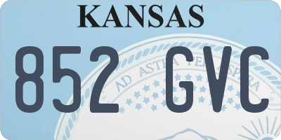 KS license plate 852GVC