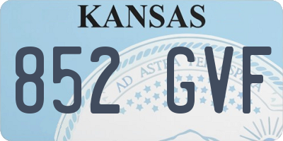 KS license plate 852GVF