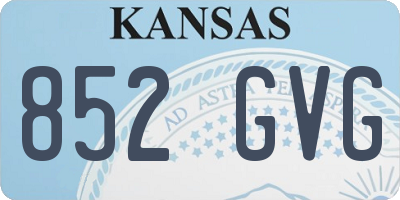 KS license plate 852GVG