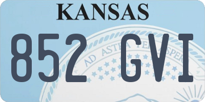 KS license plate 852GVI