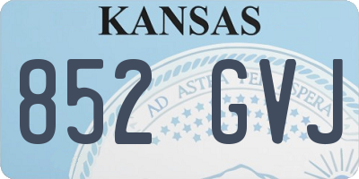KS license plate 852GVJ