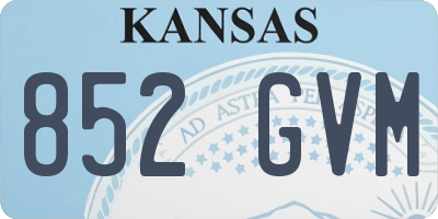 KS license plate 852GVM