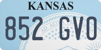 KS license plate 852GVO