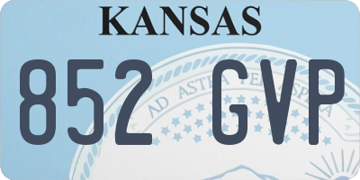 KS license plate 852GVP