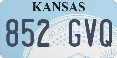 KS license plate 852GVQ