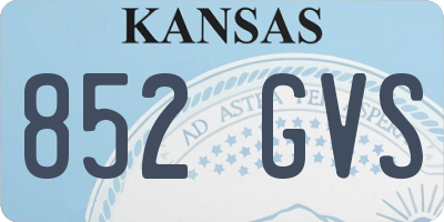 KS license plate 852GVS