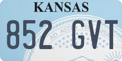 KS license plate 852GVT