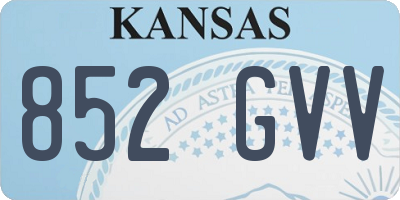 KS license plate 852GVV
