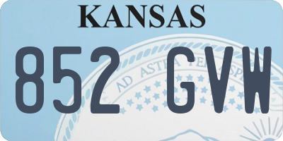 KS license plate 852GVW