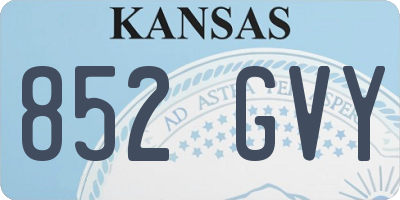 KS license plate 852GVY