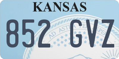 KS license plate 852GVZ