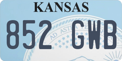 KS license plate 852GWB