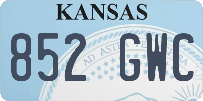 KS license plate 852GWC