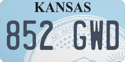 KS license plate 852GWD