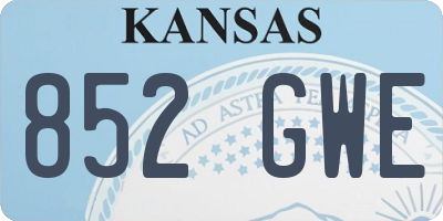 KS license plate 852GWE