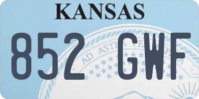 KS license plate 852GWF
