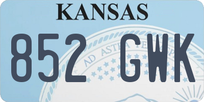 KS license plate 852GWK