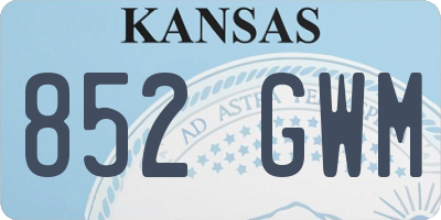 KS license plate 852GWM