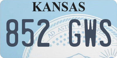 KS license plate 852GWS