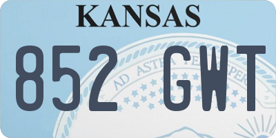 KS license plate 852GWT