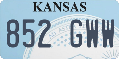 KS license plate 852GWW