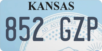 KS license plate 852GZP