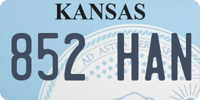 KS license plate 852HAN