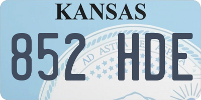 KS license plate 852HDE