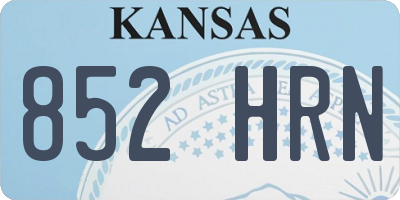 KS license plate 852HRN