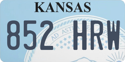 KS license plate 852HRW