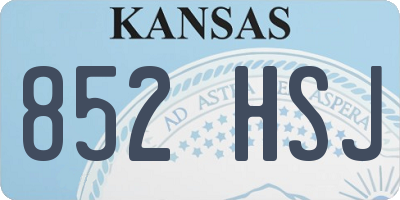 KS license plate 852HSJ
