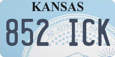 KS license plate 852ICK