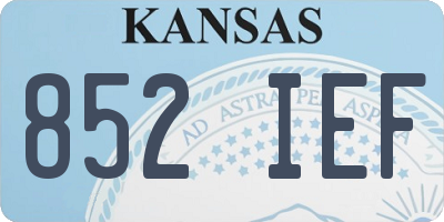 KS license plate 852IEF