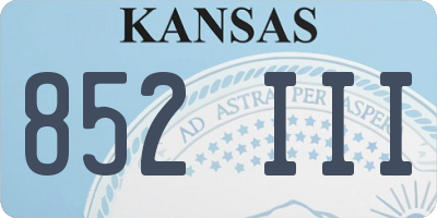 KS license plate 852III