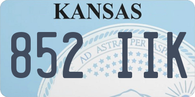 KS license plate 852IIK