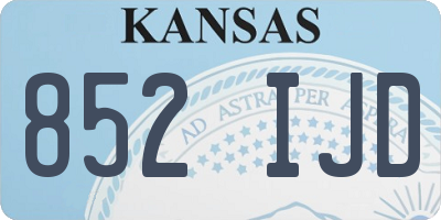 KS license plate 852IJD