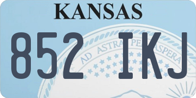 KS license plate 852IKJ