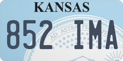 KS license plate 852IMA