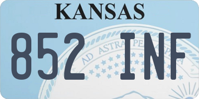 KS license plate 852INF