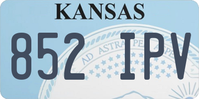 KS license plate 852IPV