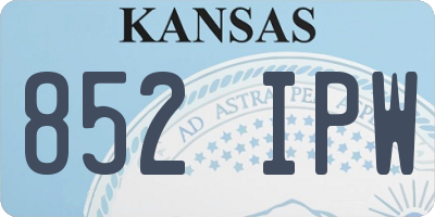 KS license plate 852IPW