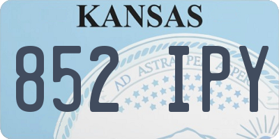 KS license plate 852IPY