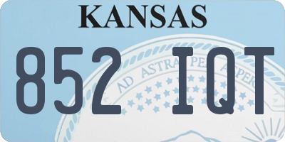 KS license plate 852IQT