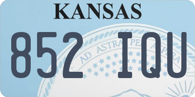KS license plate 852IQU
