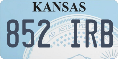 KS license plate 852IRB