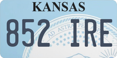 KS license plate 852IRE