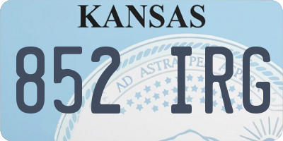 KS license plate 852IRG