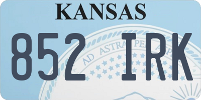 KS license plate 852IRK