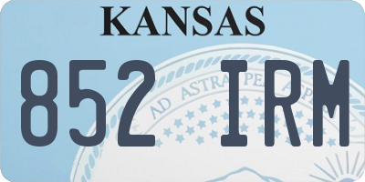 KS license plate 852IRM